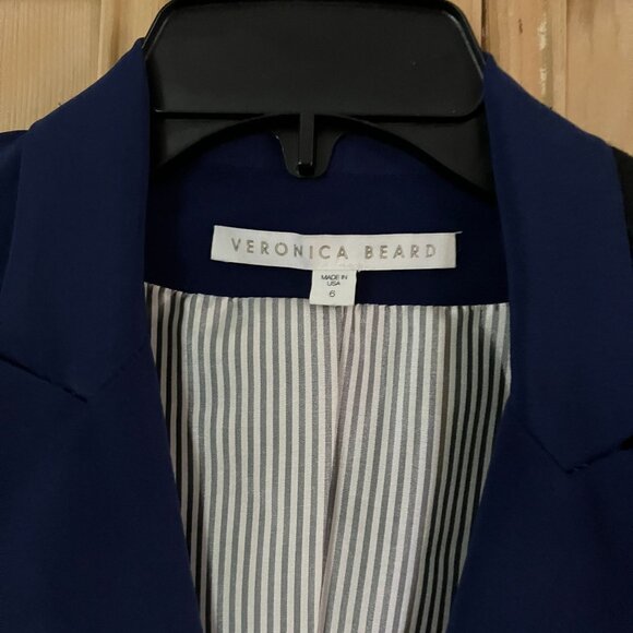 Veronica Beard Womens Miller Dickey Blazer Designer Jacket Size 6 Blue SP EXC - Picture 6 of 12